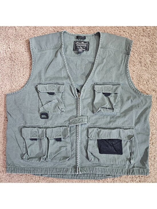 Eddie Bauer Other - Eddie Bauer Utility Vest Mens XL Gray Full Zip V Neck Activewear Fishing Outdoor